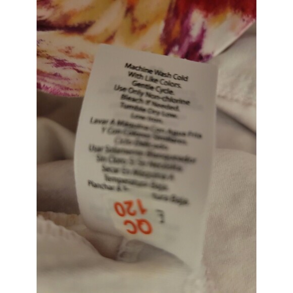 Terra & Sky Brushstroke Jegging Women 28W-30W 4X Orange Multi Faux Button - Picture 6 of 8